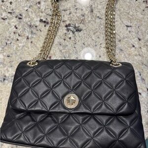 Black Quilted Leather Chain Bag